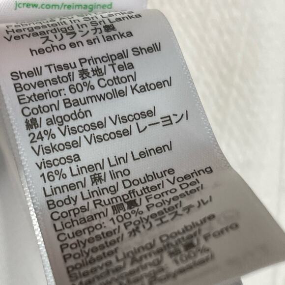 J. Crew Factory Textured Cotton Blazer in White Size 12 Petite NWT - Picture 10 of 12